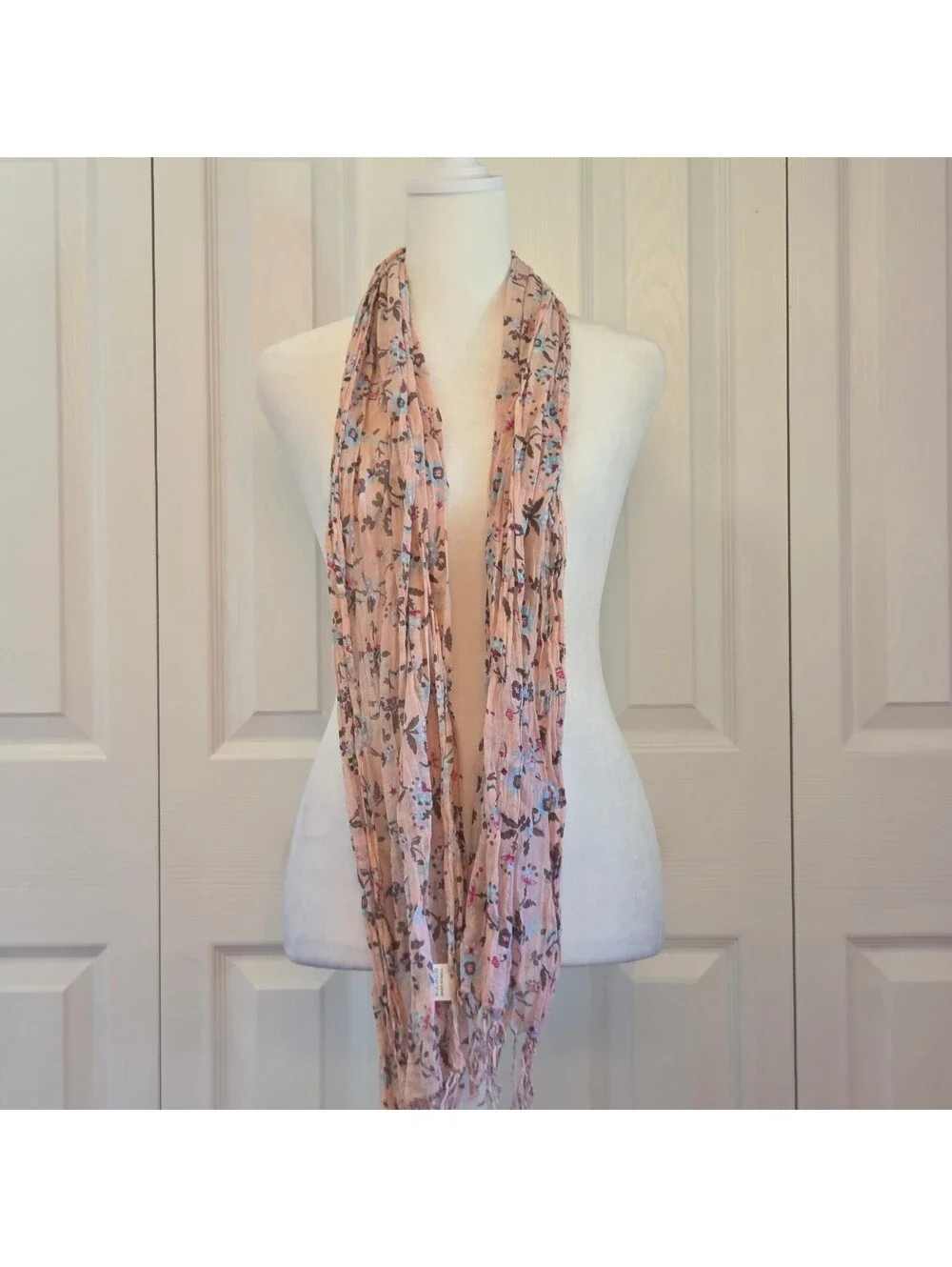 Pink Floral Scarf Set; Bright Pink + Soft Pink and Blue Fairy Cottage Scarves